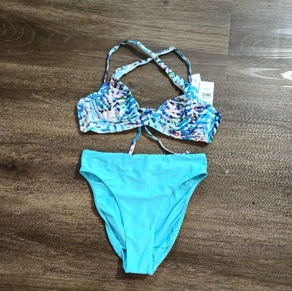 PilyQ Blue Bikini Swimsuit Set NWT sz M - Picture 5 of 13
